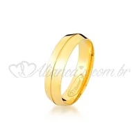 Par de alianças com brilhante em ouro 18k - 750