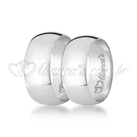 Par de alianças em ouro branco 18k - Ideal para casamento e noivado