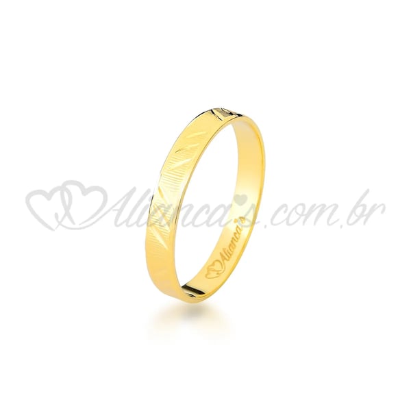 Aliança para casamento e noivado em ouro amarelo 18k - 750