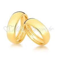 Par de alianças para casamento concavex em ouro 18k - 750
