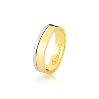 Par de alianças em ouro amarelo com ouro Branco 18k