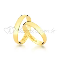 Par de Alianças Clássicas em ouro 18k - 750