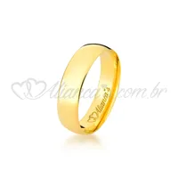 Aliança perfeita para casamento e noivado em ouro 18k. Modelo tradicional em formato abaulado e semi anatômico.