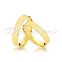 Par de alianças especiais para casamento e noivado em ouro 18k - 750