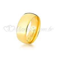 Aliança para noivado e casamento em ouro 18k - Modelo tradicional.
