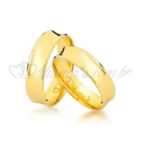 Par de alianças trabalhadas em ouro amarelo 18k - 750