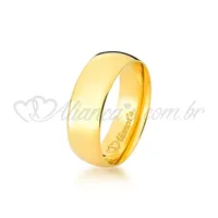 Aliança de casamento e noivado em modelo tradicional de ouro 18k - 750