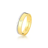 Par de alianças em ouro amarelo com ouro Branco 18k