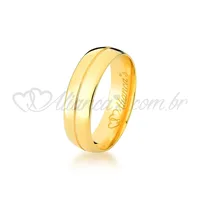 Par de alianças com brilhante, especiais para noivado e casamento, confeccionada em ouro 18k - 750
