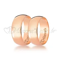 Par de alianças de casamento em ouro rose 18k - 750