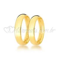 Par de alianças de casamento concavex em ouro amarelo 18k - 750