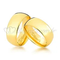 Alianças de casamento e noivado tradicional em ouro 18k