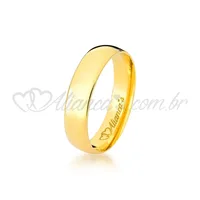 Par de alianças com brilhante para casamento em ouro 18k - 750