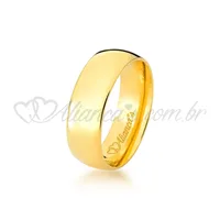 Alianças de casamento com brilhante em ouro 18k - Modelo tradicional.