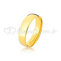 Par de alianças com brilhante de casamento e noivado em ouro 18k - 750