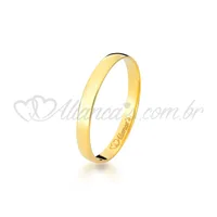 Par de aliança tradicional  para casamento em ouro 18k.