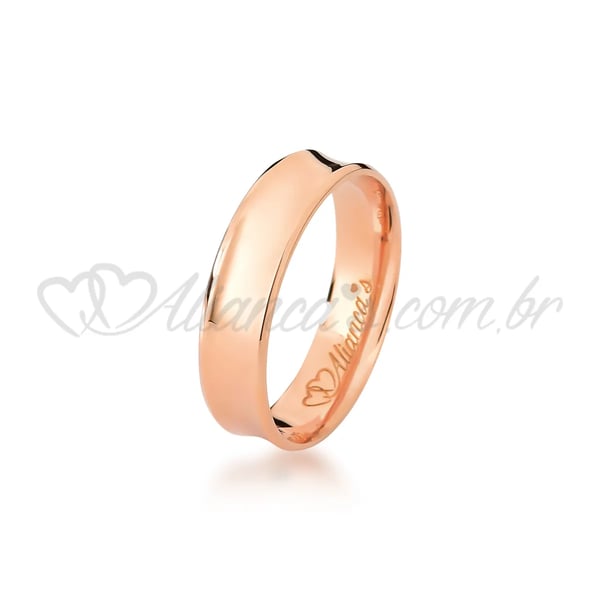 Aliança para casamento e noivado em ouro rose 18k - 750