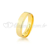 Par de alianças perfeitas para casamento trabalhada em ouro amarelo 18k - Semi Anatômicas e diamantadas
