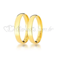 Alianças tradicionais de casamento e noivado em ouro 18k - 750