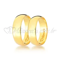 Alianças de Casamento em ouro 18k. Clássica com acabamento liso e polido.