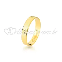 Aliança de noivado e casamento em ouro amarelo 18k - 750