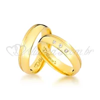 Par de alianças com brilhantes em ouro 18k - 750