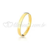 Par de aliança tradicional  para casamento em ouro 18k.