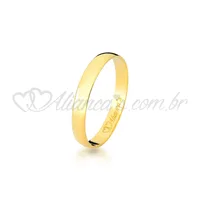 Aliança de casamento em ouro amarelo 18k - 750 - Modelo clássico  abaulado.